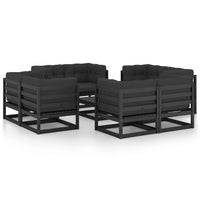vidaXL 9 pcs conjunto lounge de jardim pinho maciço