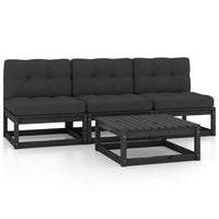 vidaXL 4 pcs conjunto lounge de jardim pinho maciço