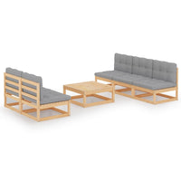 vidaXL 6 pcs conjunto lounge de jardim pinho maciço
