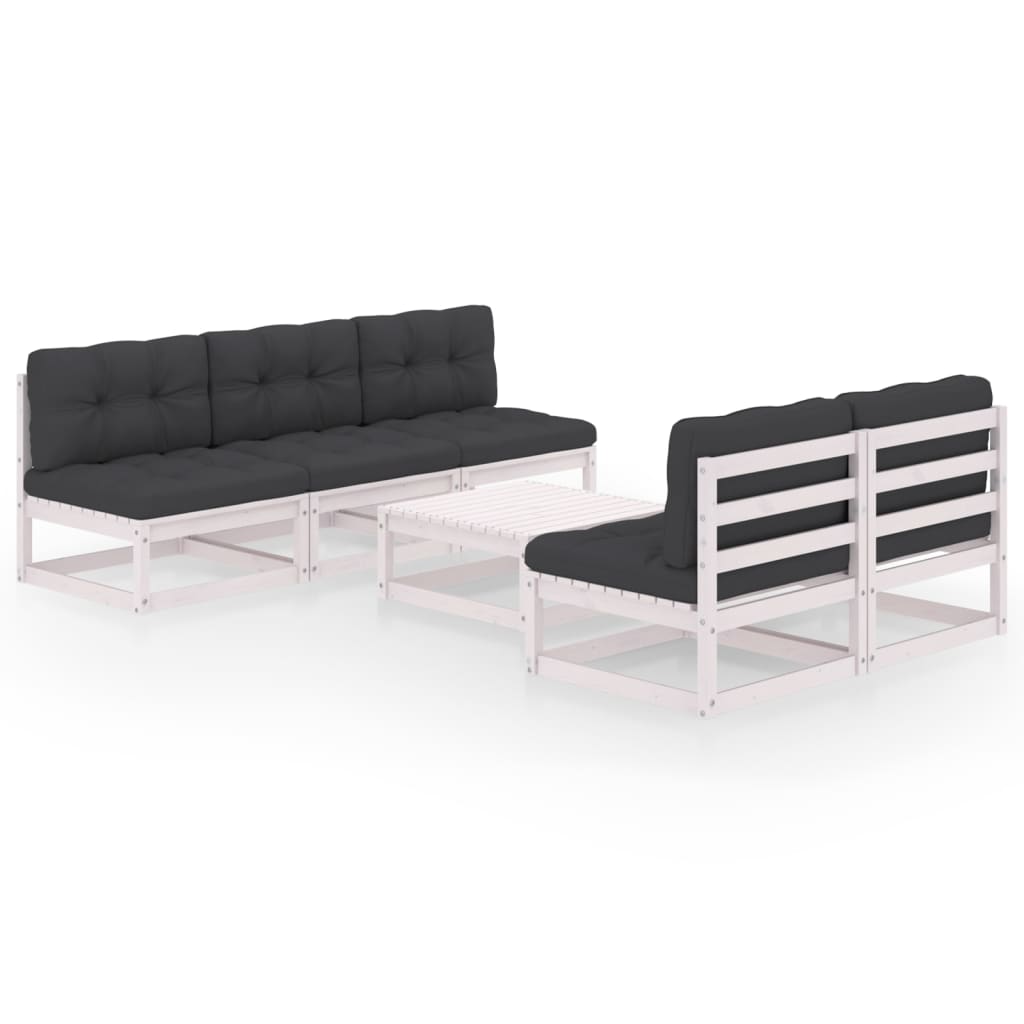 vidaXL 6 pcs conjunto lounge de jardim pinho maciço