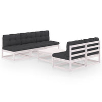 vidaXL 6 pcs conjunto lounge de jardim pinho maciço