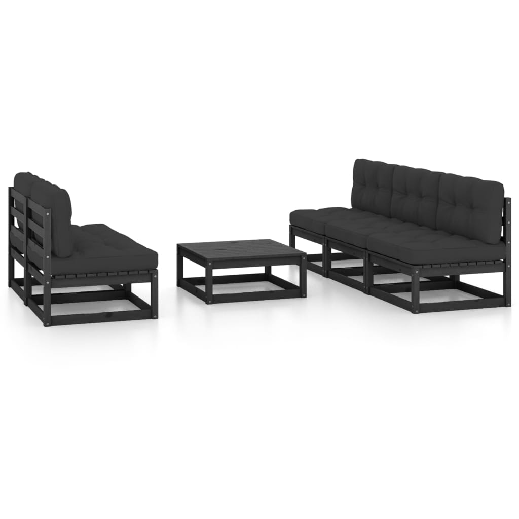 vidaXL 6 pcs conjunto lounge de jardim pinho maciço