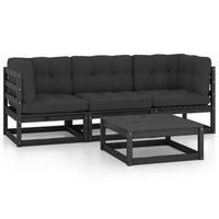 vidaXL 4 pcs conjunto lounge de jardim pinho maciço