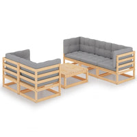 vidaXL 6 pcs conjunto lounge de jardim pinho maciço