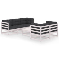 vidaXL 6 pcs conjunto lounge de jardim pinho maciço