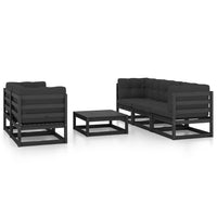 vidaXL 6 pcs conjunto lounge de jardim pinho maciço