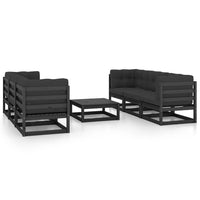 vidaXL 7 pcs conjunto lounge de jardim pinho maciço