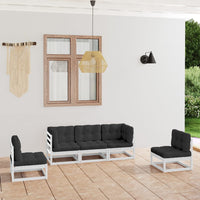 vidaXL 5 pcs conjunto lounge de jardim pinho maciço