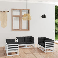vidaXL 6 pcs conjunto lounge de jardim pinho maciço