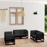 vidaXL 6 pcs conjunto lounge de jardim pinho maciço