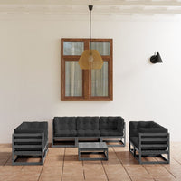 vidaXL 8 pcs conjunto lounge de jardim pinho maciço
