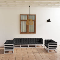 vidaXL 8 pcs conjunto lounge de jardim pinho maciço