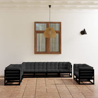 vidaXL 8 pcs conjunto lounge de jardim pinho maciço
