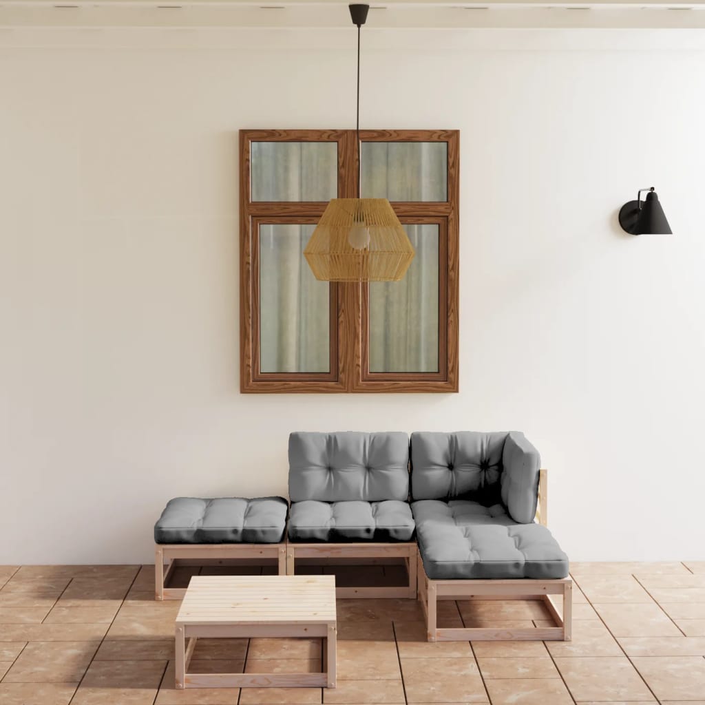 vidaXL 5 pcs conjunto lounge de jardim pinho maciço