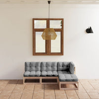 vidaXL 4 pcs conjunto lounge de jardim pinho maciço