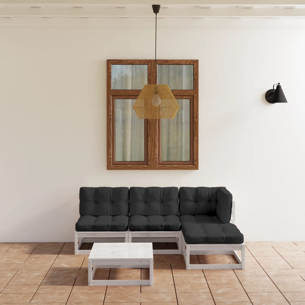 vidaXL 5 pcs conjunto lounge de jardim pinho maciço