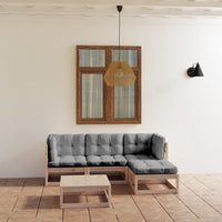 vidaXL 5 pcs conjunto lounge de jardim pinho maciço