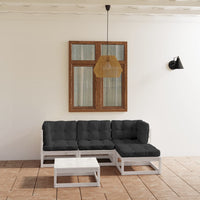 vidaXL 5 pcs conjunto lounge de jardim pinho maciço