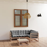 vidaXL 5 pcs conjunto lounge de jardim pinho maciço