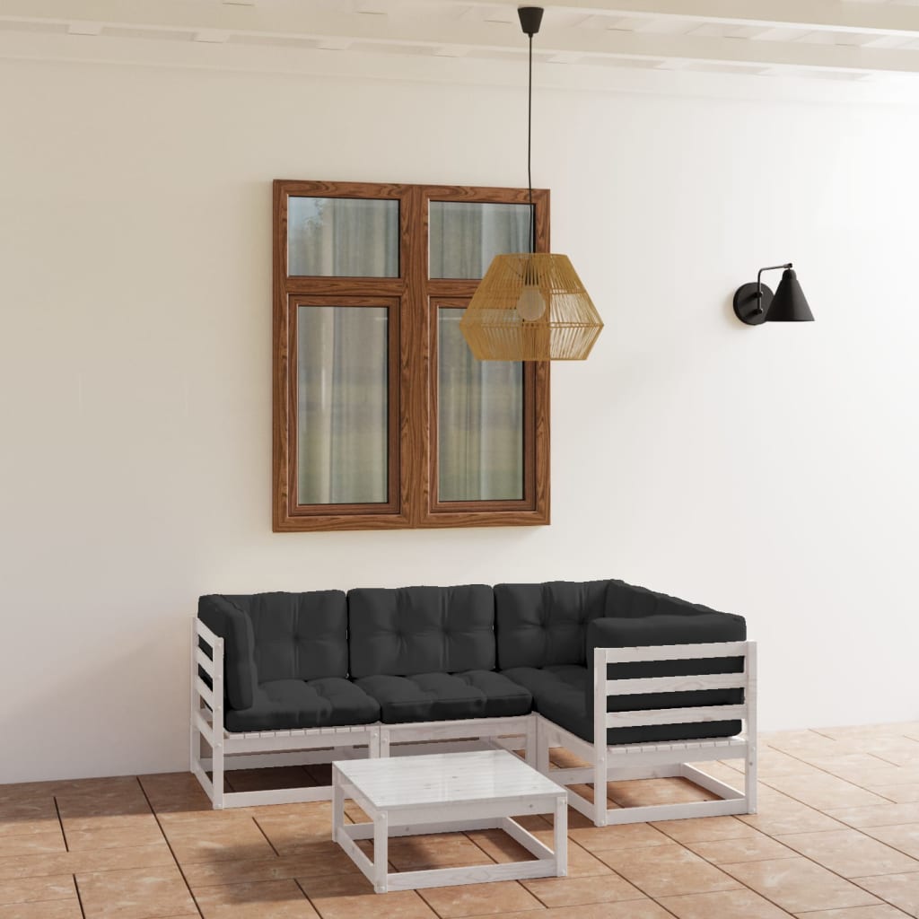 vidaXL 5 pcs conjunto lounge de jardim pinho maciço