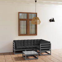 vidaXL 5 pcs conjunto lounge de jardim pinho maciço
