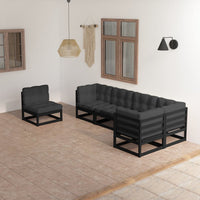 vidaXL 6 pcs conjunto lounge de jardim pinho maciço