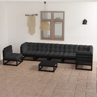 vidaXL 8 pcs conjunto lounge de jardim pinho maciço