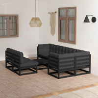 vidaXL 8 pcs conjunto lounge de jardim pinho maciço