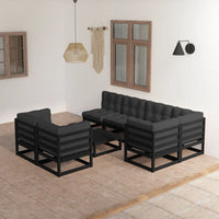 vidaXL 8 pcs conjunto lounge de jardim pinho maciço