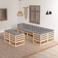 vidaXL 8 pcs conjunto lounge de jardim pinho maciço