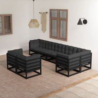 vidaXL 8 pcs conjunto lounge de jardim pinho maciço