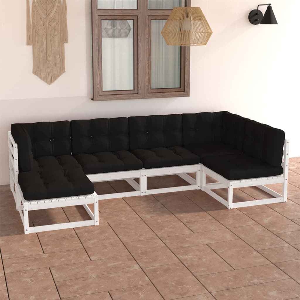 vidaXL 6 pcs conjunto lounge de jardim pinho maciço