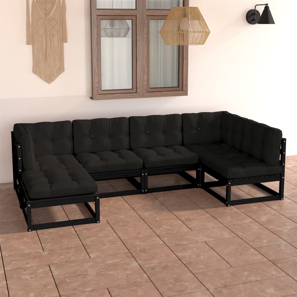 vidaXL 6 pcs conjunto lounge de jardim pinho maciço
