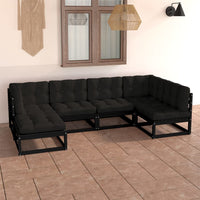 vidaXL 6 pcs conjunto lounge de jardim pinho maciço