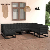 vidaXL 7 pcs conjunto lounge de jardim pinho maciço