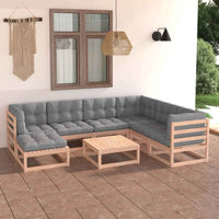 vidaXL 8 pcs conjunto lounge de jardim pinho maciço
