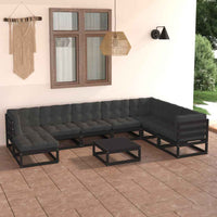 vidaXL 9 pcs conjunto lounge de jardim pinho maciço
