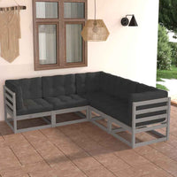 vidaXL 5 pcs conjunto lounge de jardim pinho maciço