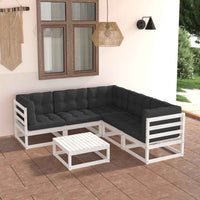vidaXL 6 pcs conjunto lounge de jardim pinho maciço