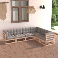 vidaXL 6 pcs conjunto lounge de jardim pinho maciço