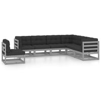 vidaXL 7 pcs conjunto lounge de jardim pinho sólido castanho mel