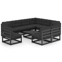 vidaXL 10 pcs conjunto lounge de jardim pinho sólido castanho mel