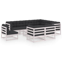 vidaXL 10 pcs conjunto lounge de jardim pinho maciço