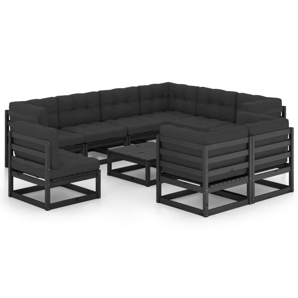 vidaXL 10 pcs conjunto lounge de jardim pinho maciço
