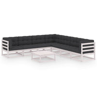 vidaXL 8 pcs conjunto lounge de jardim pinho maciço