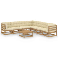 vidaXL 8 pcs conjunto lounge de jardim pinho maciço