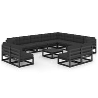 vidaXL 13 pcs conjunto lounge de jardim pinho sólido castanho mel