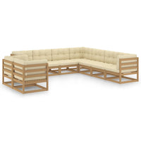 vidaXL 9 pcs conjunto lounge de jardim pinho maciço branco