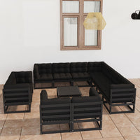 vidaXL 12 pcs conjunto lounge de jardim pinho maciço branco