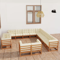 vidaXL 13 pcs conjunto lounge de jardim pinho maciço